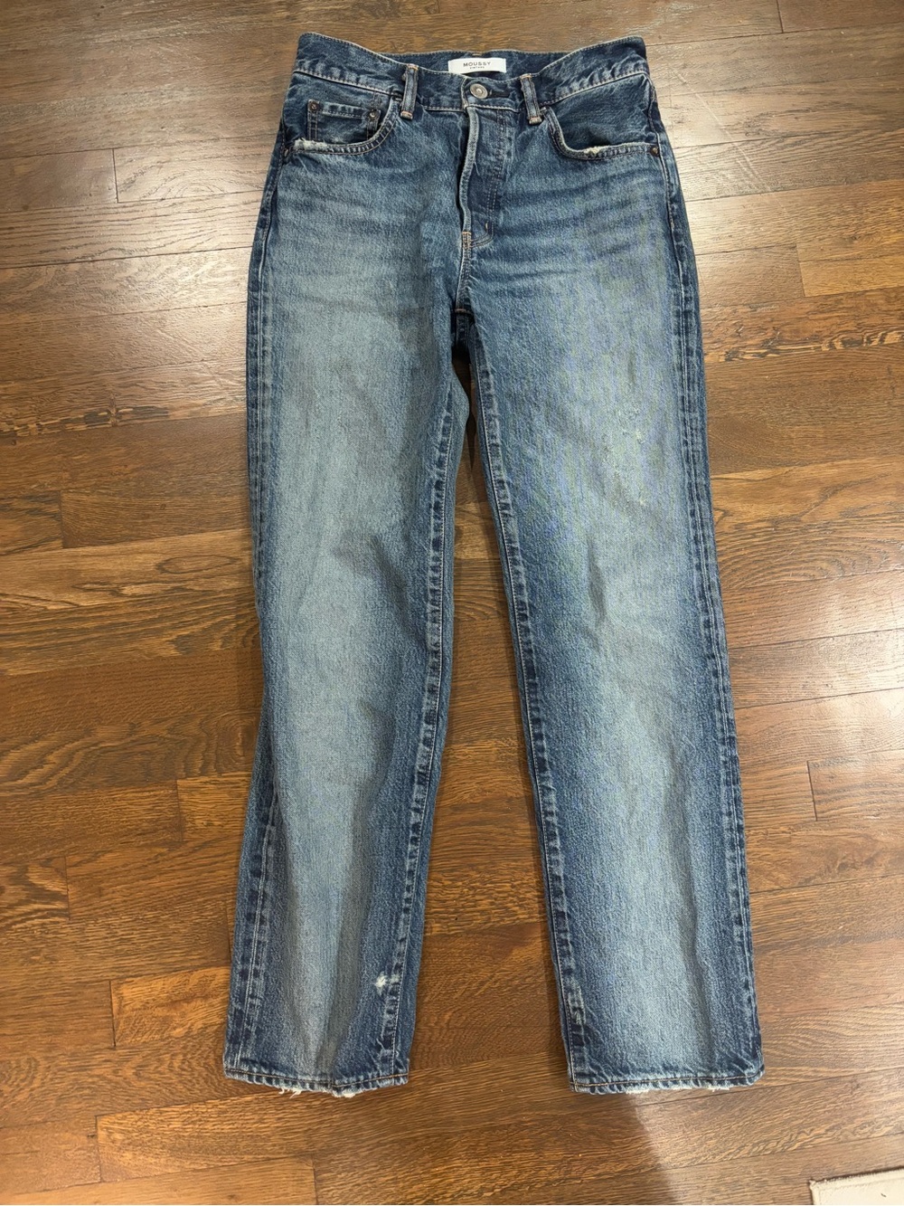 Moussy denim slim straight leg